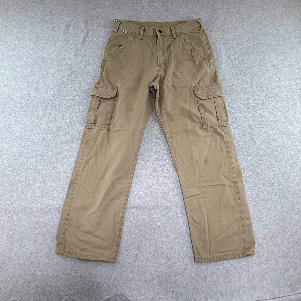 Carhartt FR Cargo Pants Mens 33x30 Khaki Tan Flame Resistant Dungaree Fit FRB240